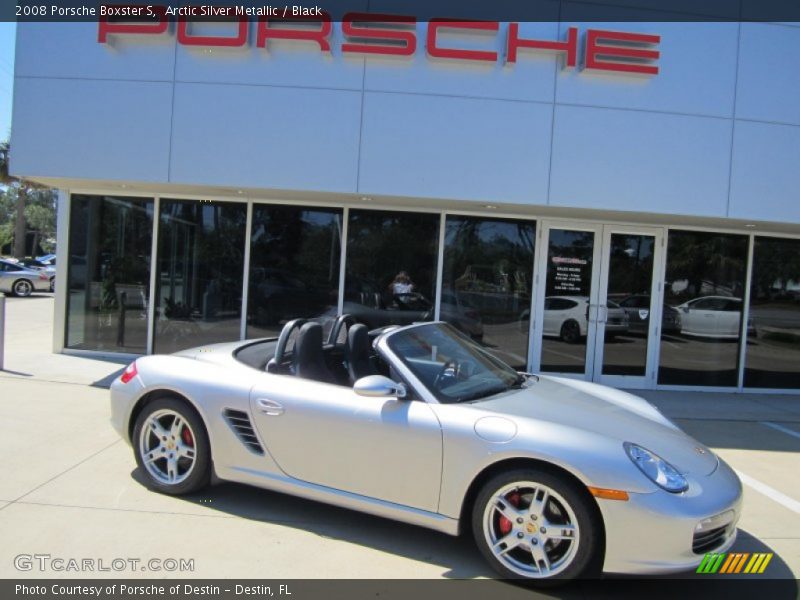 Arctic Silver Metallic / Black 2008 Porsche Boxster S