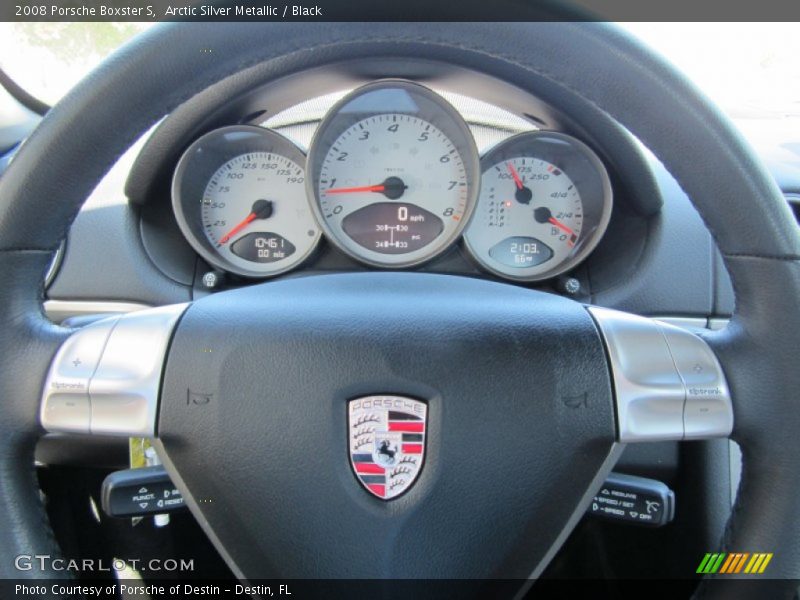 Arctic Silver Metallic / Black 2008 Porsche Boxster S