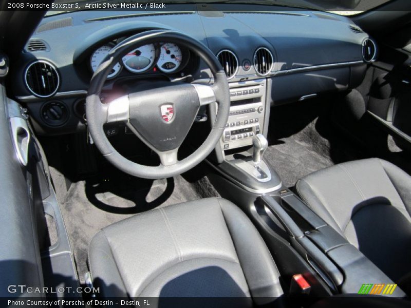 Arctic Silver Metallic / Black 2008 Porsche Boxster S