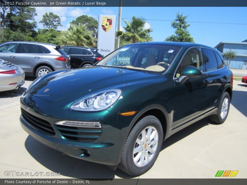 Jet Green Metallic / Luxor Beige 2012 Porsche Cayenne