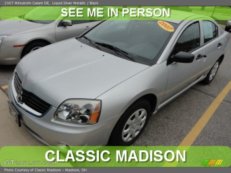 Liquid Silver Metallic / Black 2007 Mitsubishi Galant DE