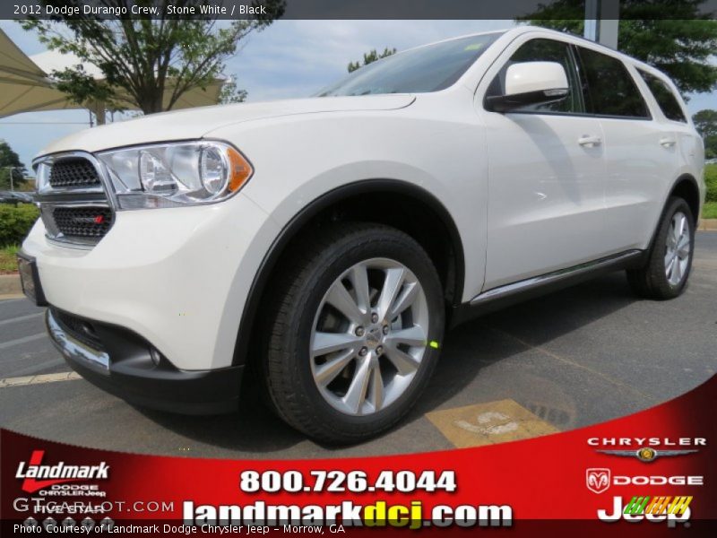 Stone White / Black 2012 Dodge Durango Crew