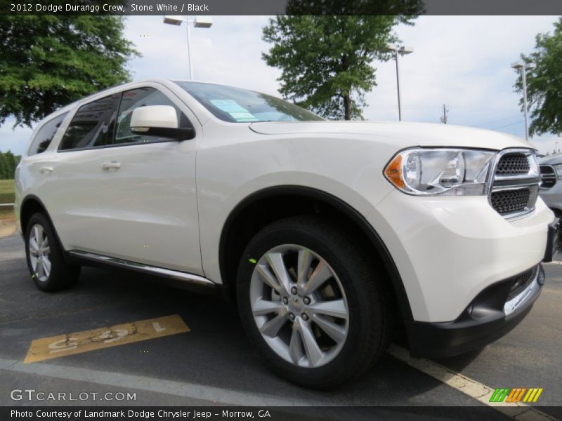 Stone White / Black 2012 Dodge Durango Crew