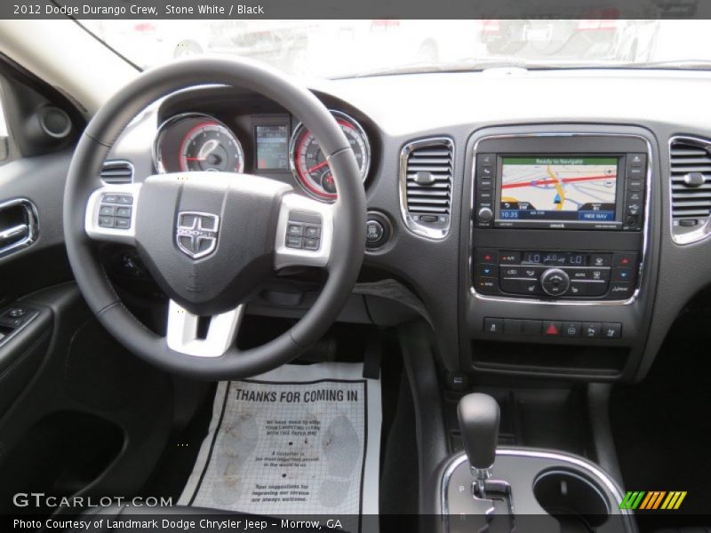 Stone White / Black 2012 Dodge Durango Crew