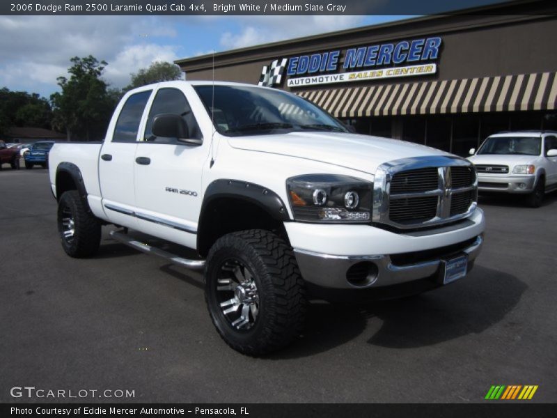 Bright White / Medium Slate Gray 2006 Dodge Ram 2500 Laramie Quad Cab 4x4