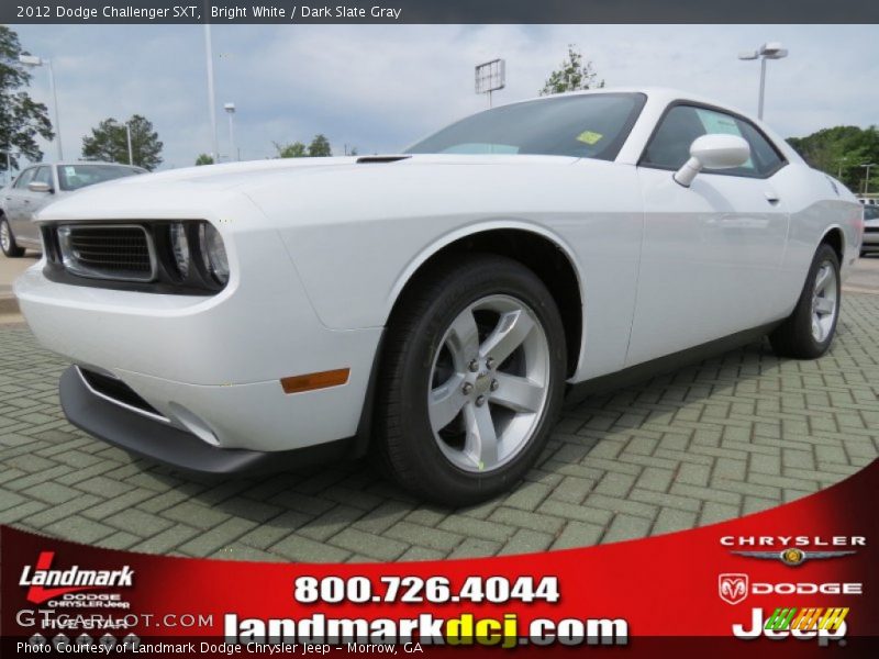 Bright White / Dark Slate Gray 2012 Dodge Challenger SXT