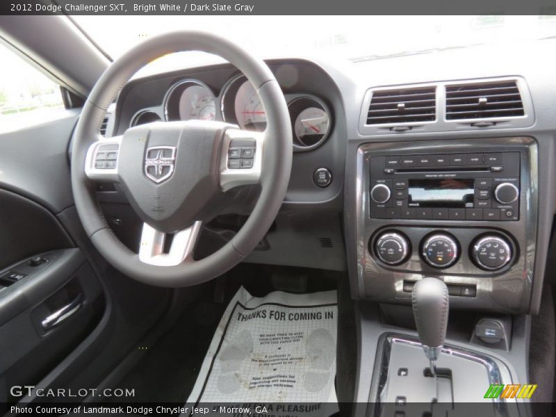 Bright White / Dark Slate Gray 2012 Dodge Challenger SXT