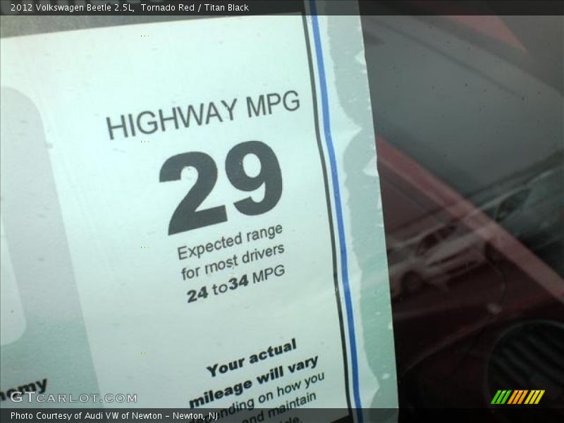 Tornado Red / Titan Black 2012 Volkswagen Beetle 2.5L