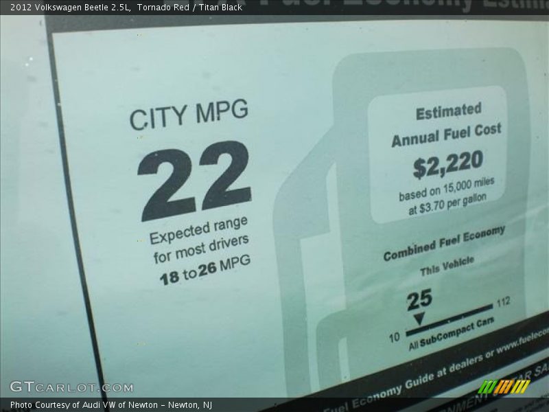 Tornado Red / Titan Black 2012 Volkswagen Beetle 2.5L