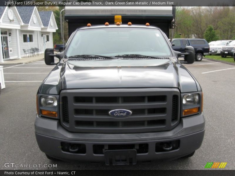 Dark Green Satin Metallic / Medium Flint 2005 Ford F350 Super Duty XL Regular Cab Dump Truck
