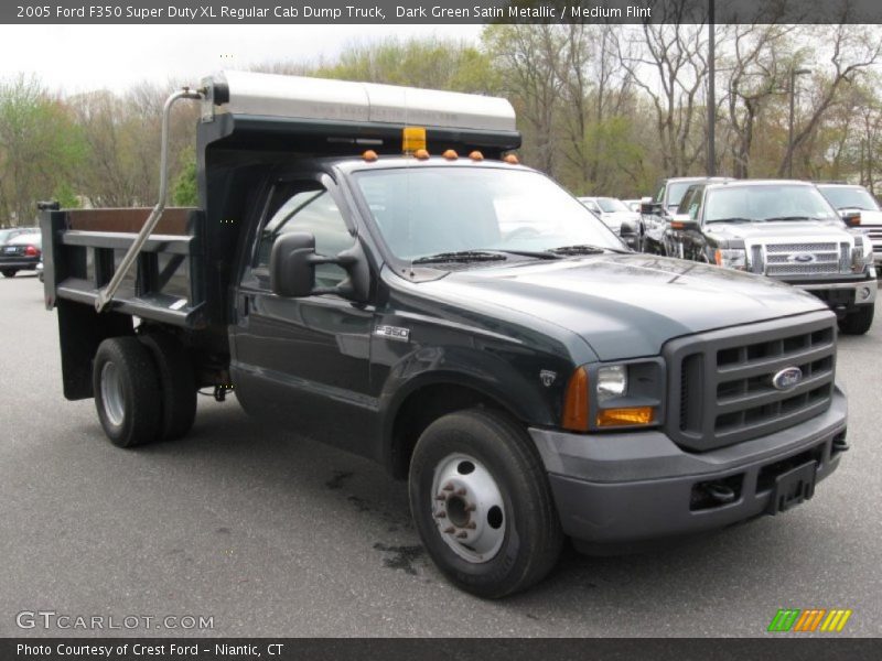 Dark Green Satin Metallic / Medium Flint 2005 Ford F350 Super Duty XL Regular Cab Dump Truck