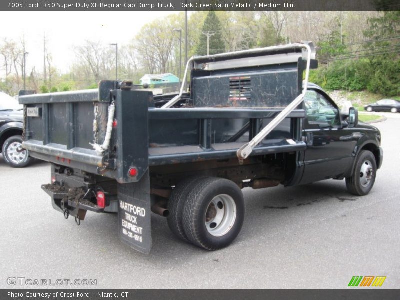 Dark Green Satin Metallic / Medium Flint 2005 Ford F350 Super Duty XL Regular Cab Dump Truck