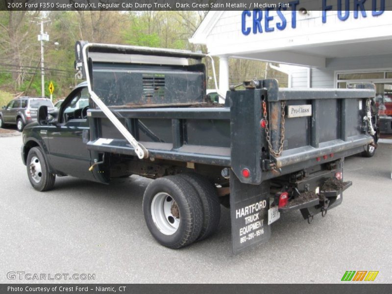 Dark Green Satin Metallic / Medium Flint 2005 Ford F350 Super Duty XL Regular Cab Dump Truck