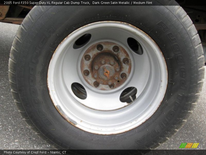Dark Green Satin Metallic / Medium Flint 2005 Ford F350 Super Duty XL Regular Cab Dump Truck