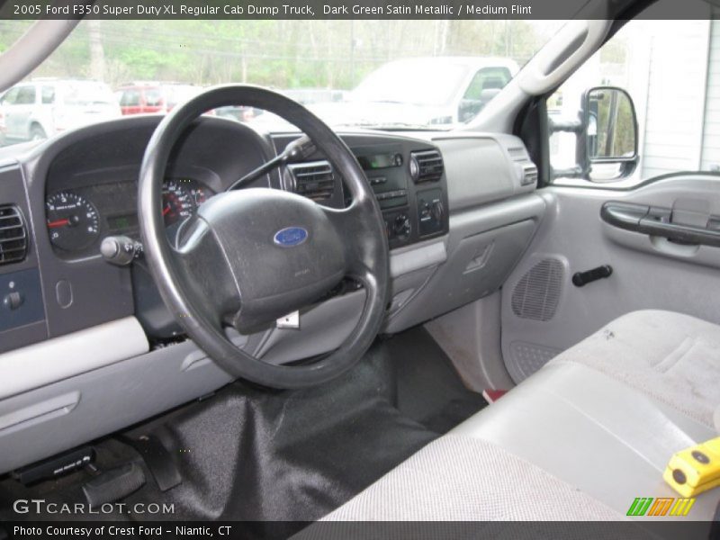 Dark Green Satin Metallic / Medium Flint 2005 Ford F350 Super Duty XL Regular Cab Dump Truck