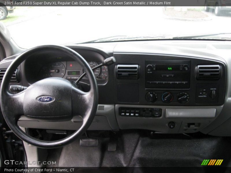 Dark Green Satin Metallic / Medium Flint 2005 Ford F350 Super Duty XL Regular Cab Dump Truck