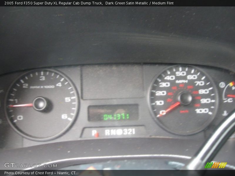 Dark Green Satin Metallic / Medium Flint 2005 Ford F350 Super Duty XL Regular Cab Dump Truck