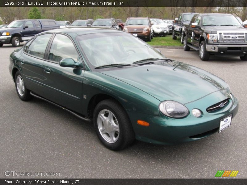 Tropic Green Metallic / Medium Prairie Tan 1999 Ford Taurus SE