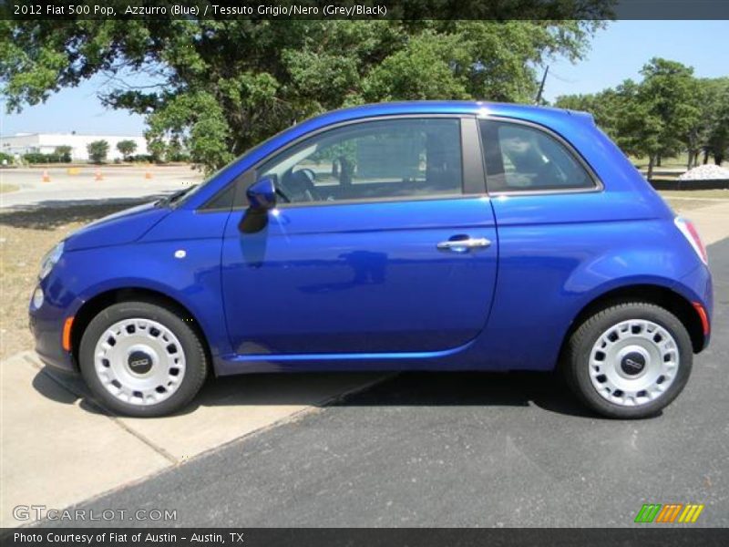 Azzurro (Blue) / Tessuto Grigio/Nero (Grey/Black) 2012 Fiat 500 Pop