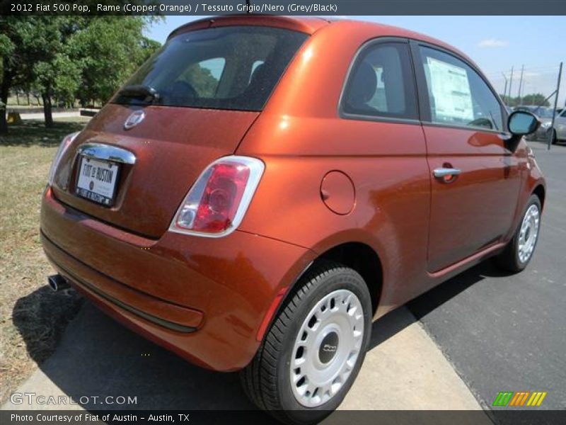 Rame (Copper Orange) / Tessuto Grigio/Nero (Grey/Black) 2012 Fiat 500 Pop