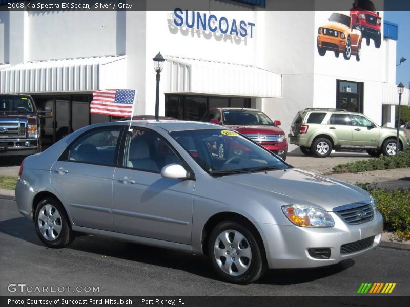 Silver / Gray 2008 Kia Spectra EX Sedan