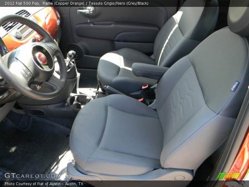 Rame (Copper Orange) / Tessuto Grigio/Nero (Grey/Black) 2012 Fiat 500 Pop
