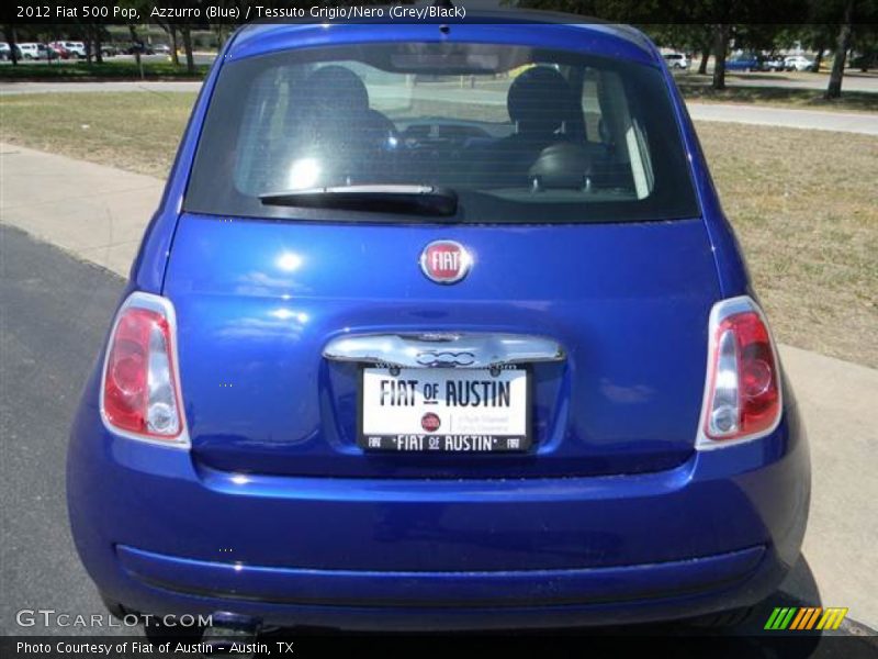 Azzurro (Blue) / Tessuto Grigio/Nero (Grey/Black) 2012 Fiat 500 Pop