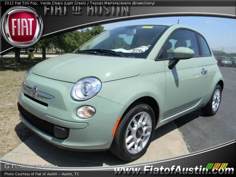 Verde Chiaro (Light Green) / Tessuto Marrone/Avorio (Brown/Ivory) 2012 Fiat 500 Pop