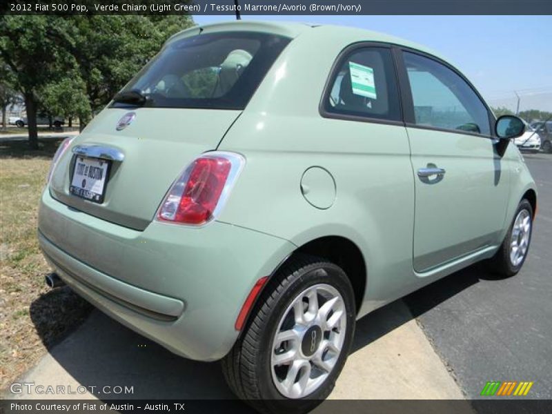 Verde Chiaro (Light Green) / Tessuto Marrone/Avorio (Brown/Ivory) 2012 Fiat 500 Pop