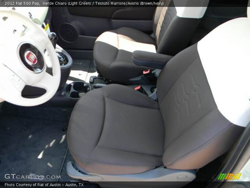 Verde Chiaro (Light Green) / Tessuto Marrone/Avorio (Brown/Ivory) 2012 Fiat 500 Pop