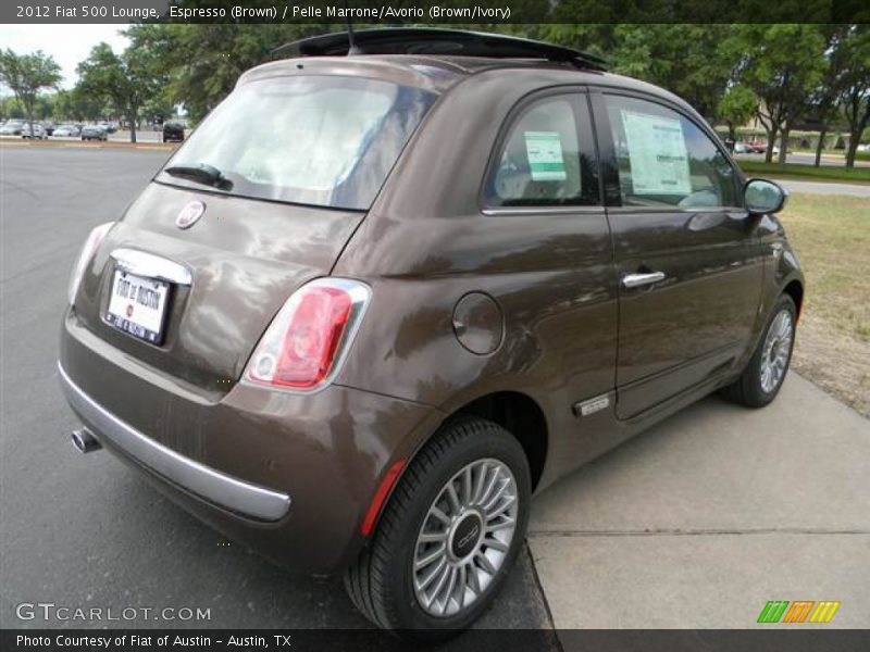 Espresso (Brown) / Pelle Marrone/Avorio (Brown/Ivory) 2012 Fiat 500 Lounge