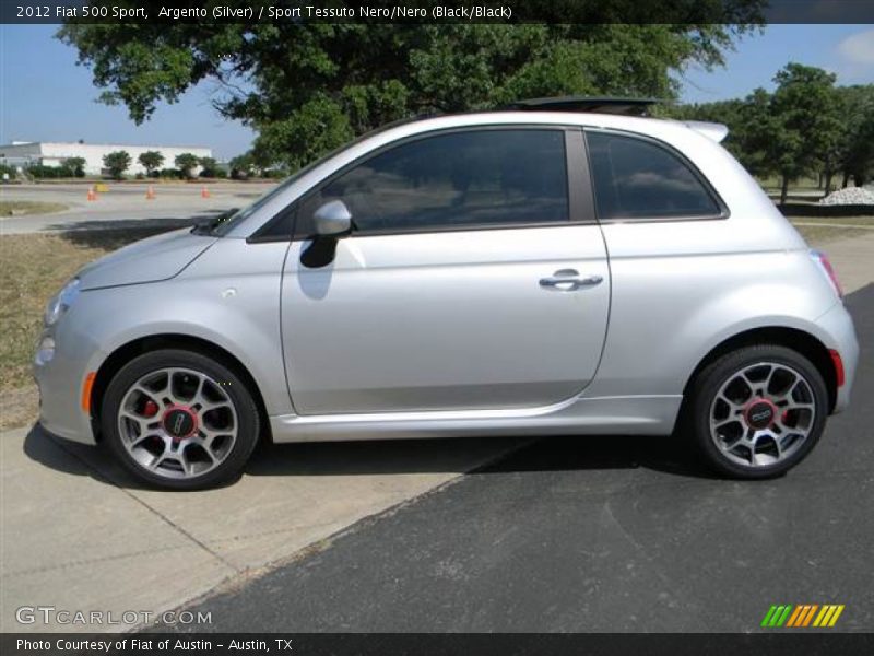 Argento (Silver) / Sport Tessuto Nero/Nero (Black/Black) 2012 Fiat 500 Sport