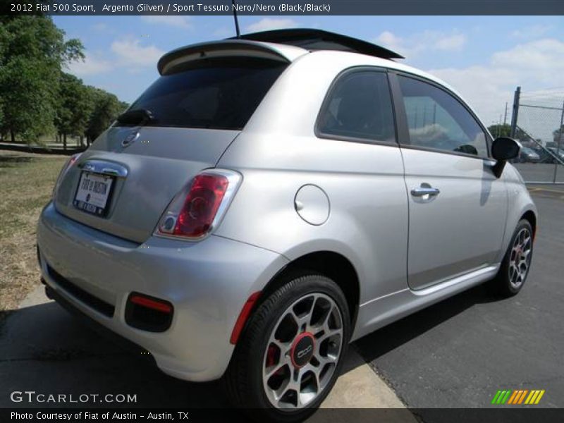 Argento (Silver) / Sport Tessuto Nero/Nero (Black/Black) 2012 Fiat 500 Sport