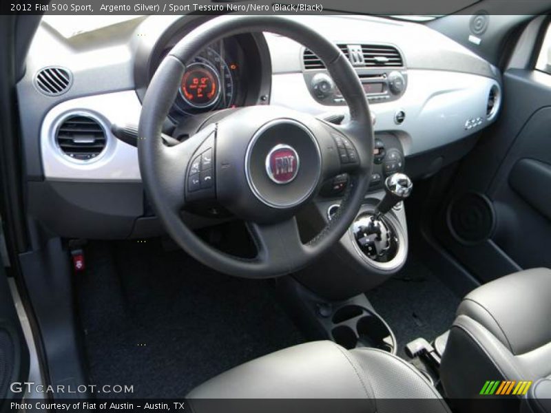 Argento (Silver) / Sport Tessuto Nero/Nero (Black/Black) 2012 Fiat 500 Sport