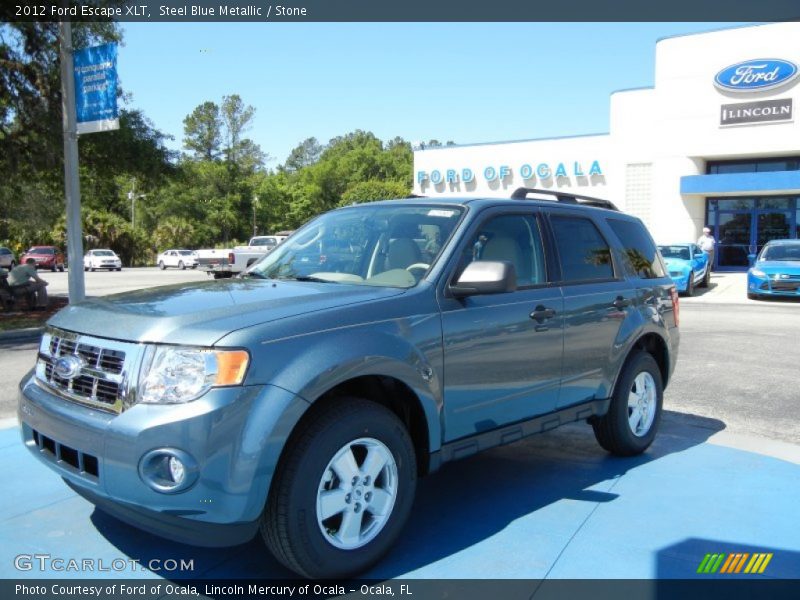 Steel Blue Metallic / Stone 2012 Ford Escape XLT