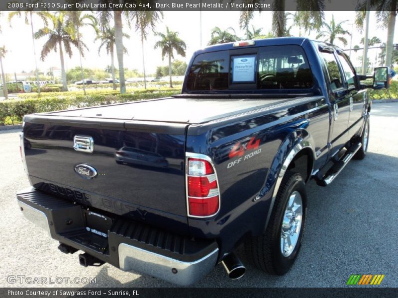 Dark Blue Pearl Metallic / Medium Stone 2008 Ford F250 Super Duty Lariat Crew Cab 4x4