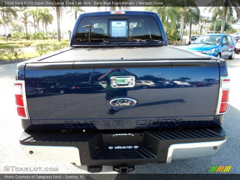 Dark Blue Pearl Metallic / Medium Stone 2008 Ford F250 Super Duty Lariat Crew Cab 4x4