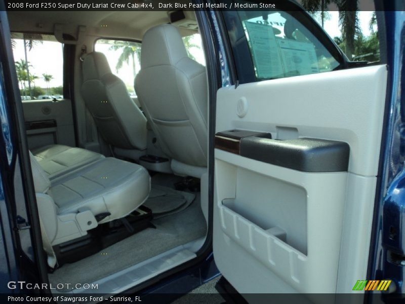Dark Blue Pearl Metallic / Medium Stone 2008 Ford F250 Super Duty Lariat Crew Cab 4x4