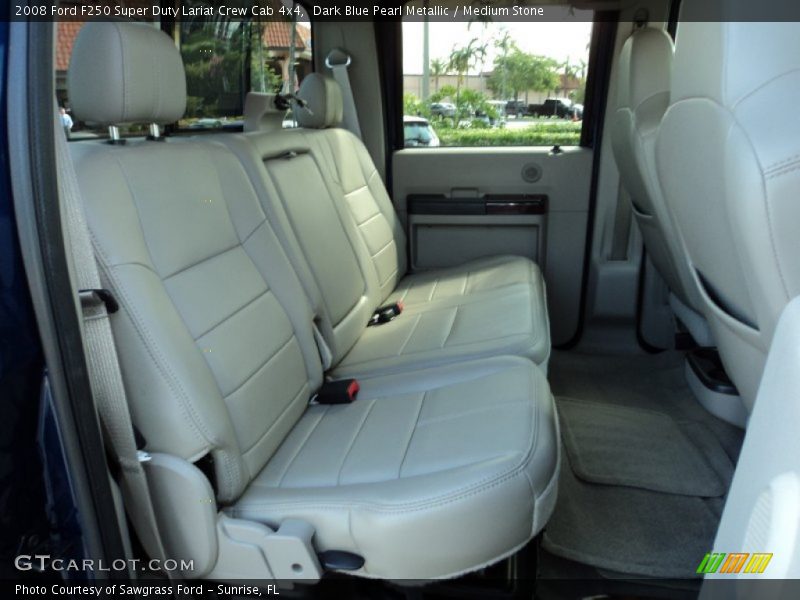 Dark Blue Pearl Metallic / Medium Stone 2008 Ford F250 Super Duty Lariat Crew Cab 4x4