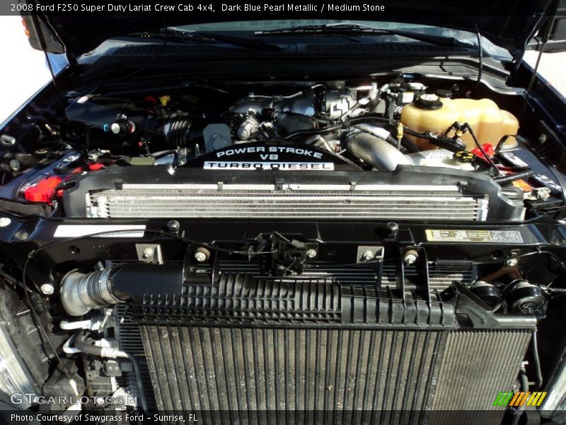Dark Blue Pearl Metallic / Medium Stone 2008 Ford F250 Super Duty Lariat Crew Cab 4x4