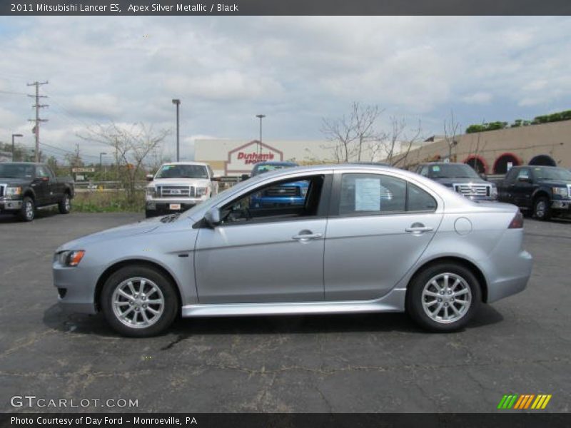 Apex Silver Metallic / Black 2011 Mitsubishi Lancer ES