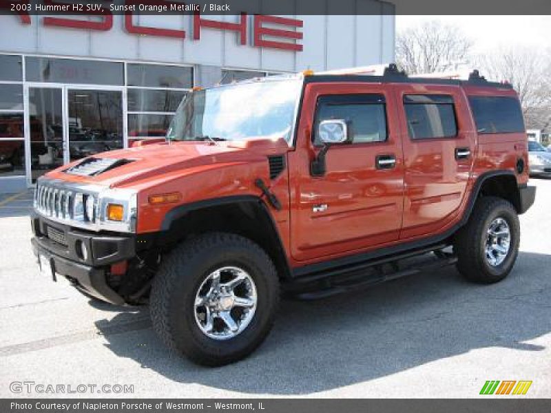 Sunset Orange Metallic / Black 2003 Hummer H2 SUV