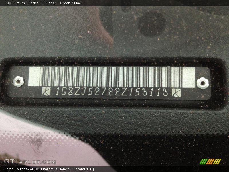Green / Black 2002 Saturn S Series SL2 Sedan