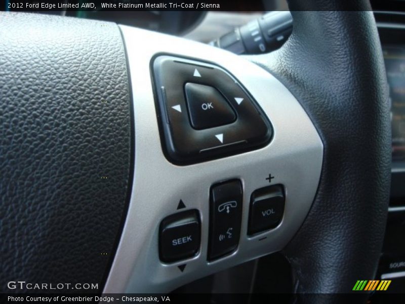 White Platinum Metallic Tri-Coat / Sienna 2012 Ford Edge Limited AWD