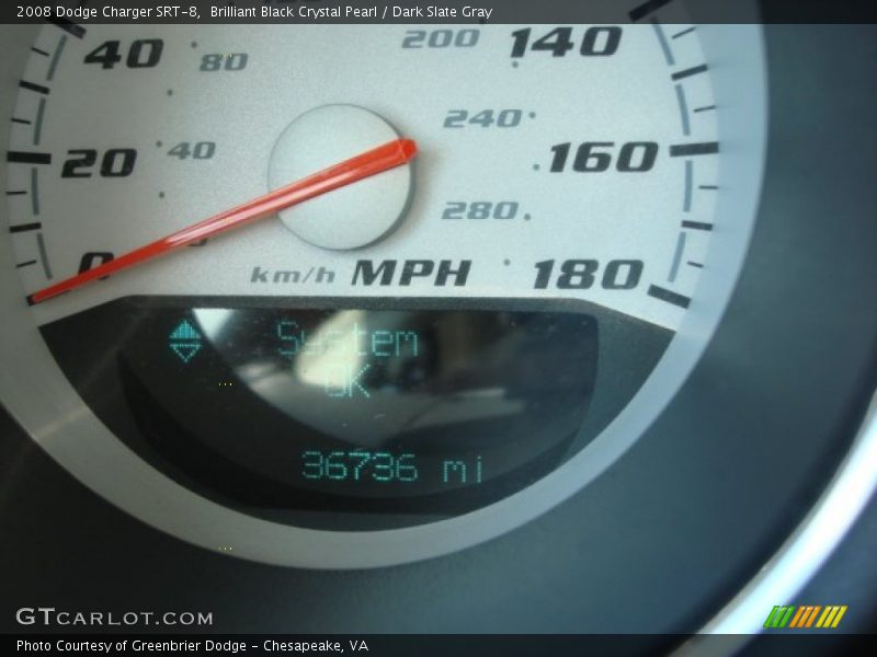 Brilliant Black Crystal Pearl / Dark Slate Gray 2008 Dodge Charger SRT-8