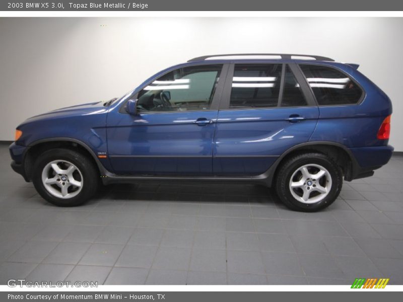 Topaz Blue Metallic / Beige 2003 BMW X5 3.0i