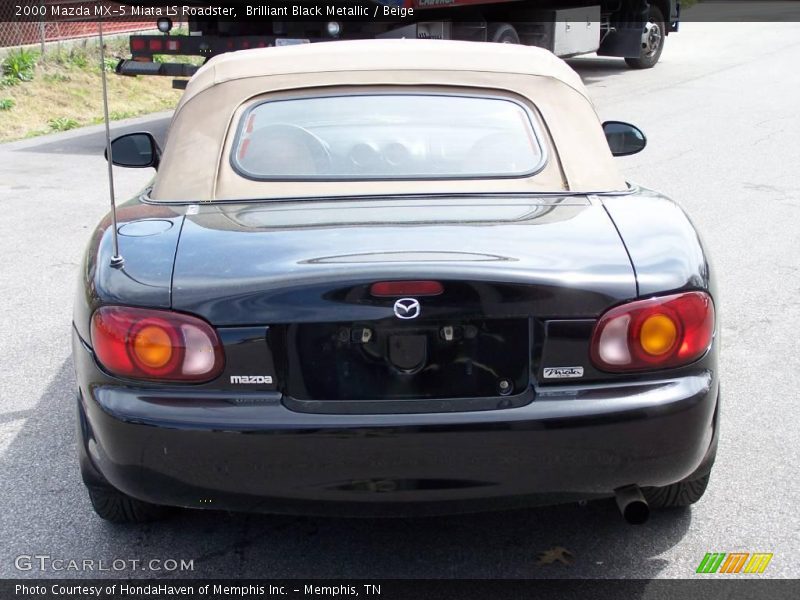 Brilliant Black Metallic / Beige 2000 Mazda MX-5 Miata LS Roadster