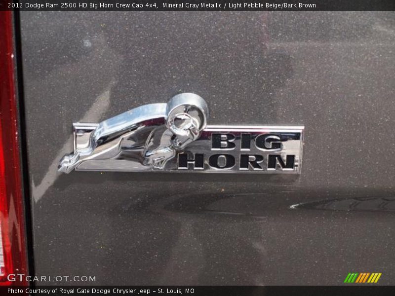 Mineral Gray Metallic / Light Pebble Beige/Bark Brown 2012 Dodge Ram 2500 HD Big Horn Crew Cab 4x4