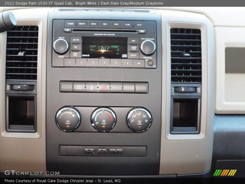 Bright White / Dark Slate Gray/Medium Graystone 2012 Dodge Ram 1500 ST Quad Cab