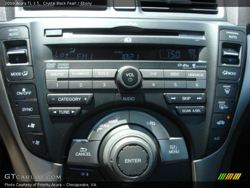 Crystal Black Pearl / Ebony 2009 Acura TL 3.5